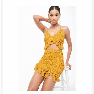 Crocheted skirt/crop set